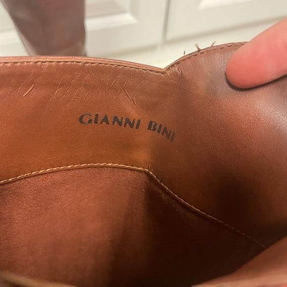 Gianni Bini Riding Boots Leather Brown Womens Size 6 - Picture 2 of 16